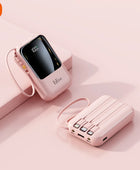 Xiaomi 10000mah Mini Power Bank Cable Led Digital Screen Display Pink / 5000mAh - IHavePaws