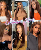 Chocolete Brown Bone Straight Lace Front Wigs Human Hair 13x6 13x4 Human Hair Lace Frontal Wigs Transparent Lace Wig For Women