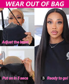 Wear To Go Glueless  6x4/5x5 Wig 34 36 Inch Bone Straight Wig Human Hair Pre plucked  Transparent Lace Front Wig For Black Women