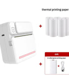 C19 MINI Print Portable Thermal Printer Photo Pocket Thermal Label Printer Pink 5 rolls paper - IHavePaws