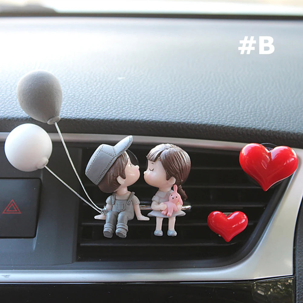 Boy Girl Couple Car Perfume Lovely Air Conditioning Aromatherapy Clip Cute Car Accessories Interior Woman Air Freshener Gift B Set - IHavePaws
