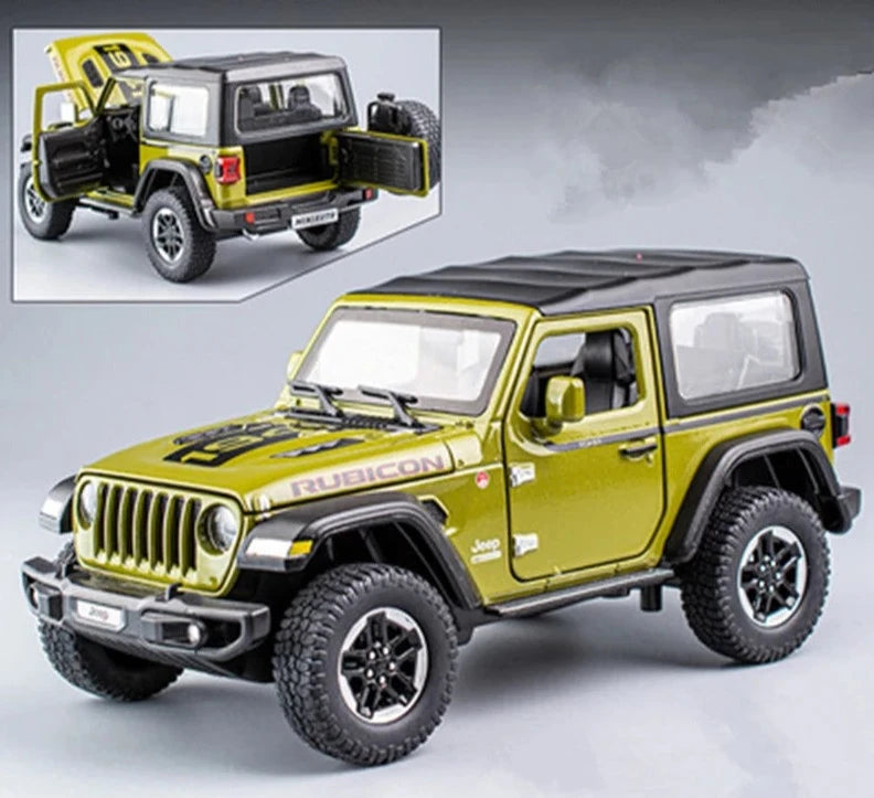 1:30 Jeep Wrangler Rubicon Alloy Car Model Diecast & Toy Metal Refit Off-road Vehicles Car Model High Simulation Childrens Gift A Green - IHavePaws