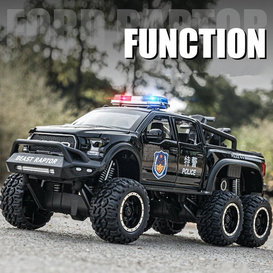 1/28 Ford Raptor F150 Alloy Car Modified Off-Road Vehicles Model Diecast Metal Toy Police Vehicle Car Model Collection Kids Gift - IHavePaws
