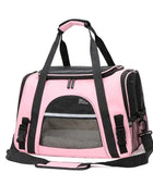 Dog Carrier Bag With Thick Cotton Cushion Pet Aviation Backpack Anti-suffocation Black Pink - IHavePaws