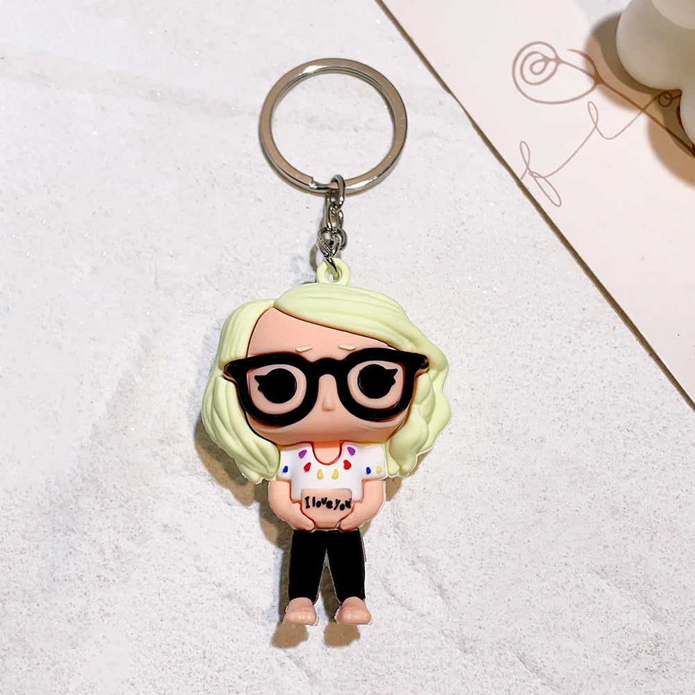 Singer Swift the Taylor Keychain Kawaii Taylor Guitar Music Notation Keyring Car Key Holder for Party Accessories Gifts 4 - ihavepaws.com
