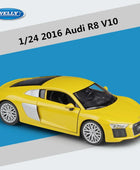 WELLY 1:24 Audi R8 V10 Alloy Sports Car Model Diecasts Metal Racing Car Vehicles Model Simulation Collection Childrens Toys Gift Yellow - IHavePaws