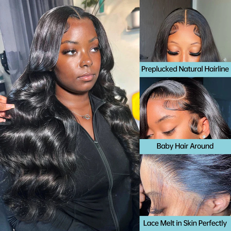 360 Full HD Lace Frontal Wig 180% 13x6 Body Wave Lace Front Wig Peruvian Human Hair Wigs For Black Women 34 36In 13x4 Lace Wig