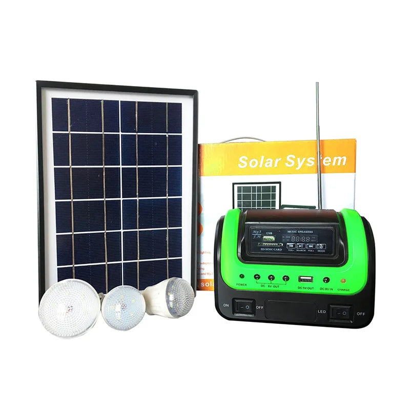 Solar Energy Systems with Solar Panels Bluetooth Solar Power Station with Led Flashlight Solar Powered For Home Use Camping green EU Plug - IHavePaws