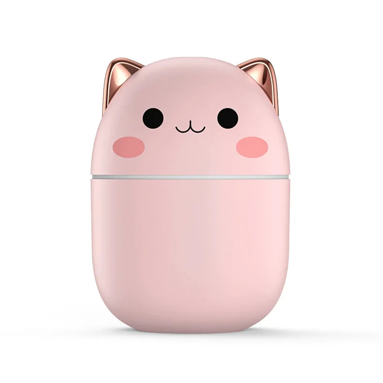 Portable 200ml Air Humidifier Cute Kawaii Aroma Diffuser Pink - IHavePaws