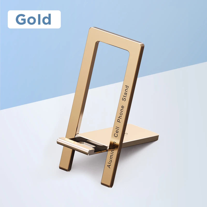 Hagibis Foldable Cell Phone Stand Metal Desktop Holder Adjustable Portable Phone Cradle Dock for iPhone 13 12 Pro Max SE Xiaomi Gold - IHavePaws