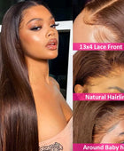 Chocolete Brown Bone Straight Lace Front Wigs Human Hair 13x6 13x4 Human Hair Lace Frontal Wigs Transparent Lace Wig For Women