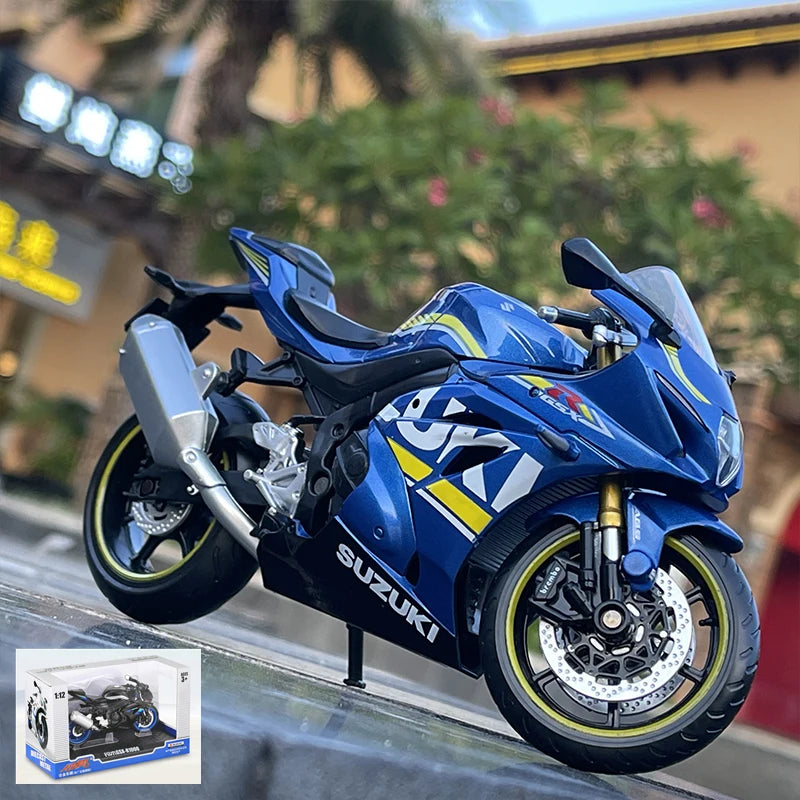 1/12 Kawasaki Ninja H2R Racing Cross-country Motorcycle Model Simulation R1000 Blue - ihavepaws.com