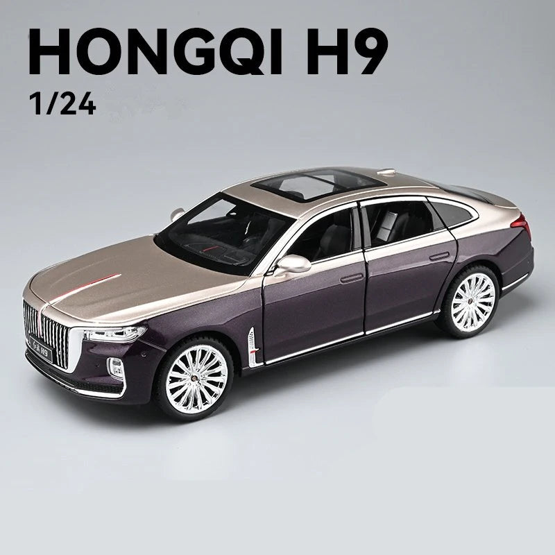 1/24 Hong Qi H9 Alloy Luxy Car Model Diecast Toy Vehicles Metal Car Model Simulation Purple - IHavePaws