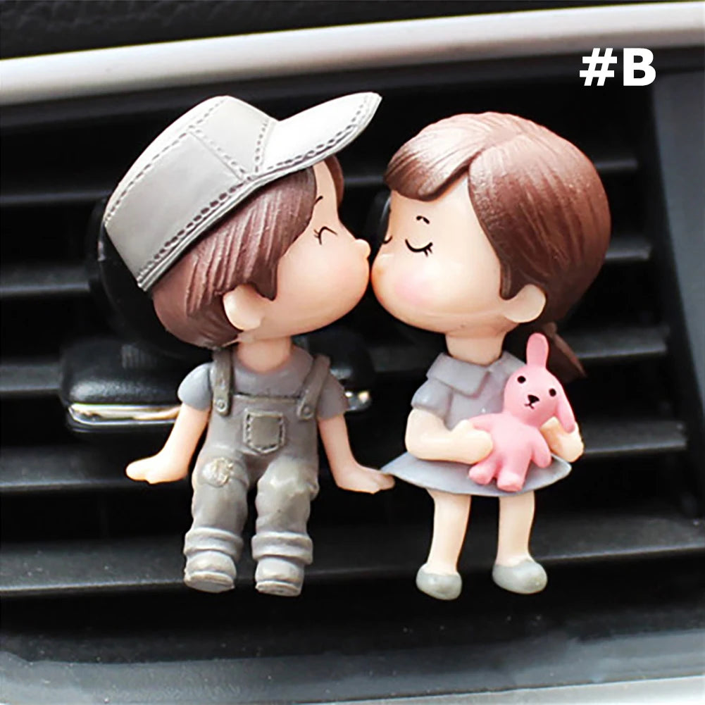 Boy Girl Couple Car Perfume Lovely Air Conditioning Aromatherapy Clip Cute Car Accessories Interior Woman Air Freshener Gift B - IHavePaws