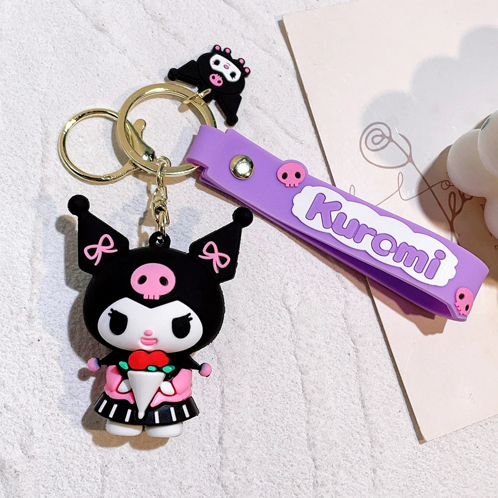 Sanrio Hello Kitty Keychain Cute Cartoon Melody Kuromi Cinnamoroll Doll Pendant Decoration Keyring Jewelry Girl&Child Gifts Toy KTM 5 - ihavepaws.com