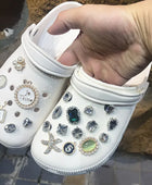 Luxury Rhinestone Pearl Charms for Croc Designer DIY Gem Shoes Decaration Charm for Crocs Clogs Kids Women Girls Gifts C - IHavePaws