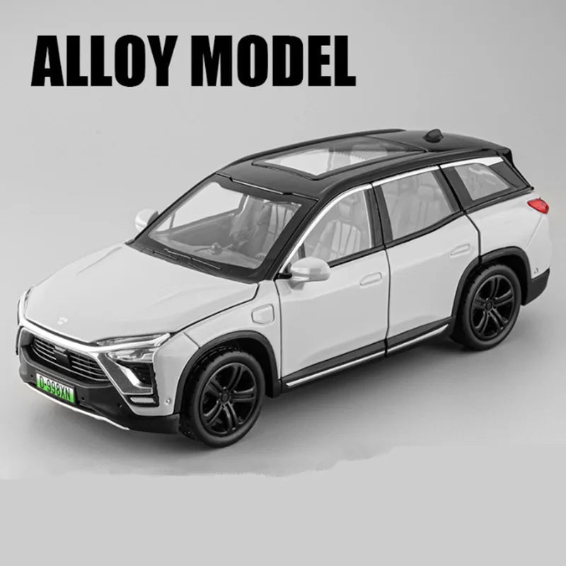 1:32 NIO ES8 SUV Alloy New Energy Car Model Diecasts Metal Toy Charging Vehicles Car Model Simulation Sound and Light Kids Gifts Gray - IHavePaws