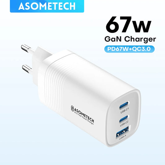 67W GaN USB Type C Charger Quick Charge QC3.0 PD3.0 for IPhone 14 13 Pro Xiaomi Laptop PPS 45W Portable Fast Charger for Samsung