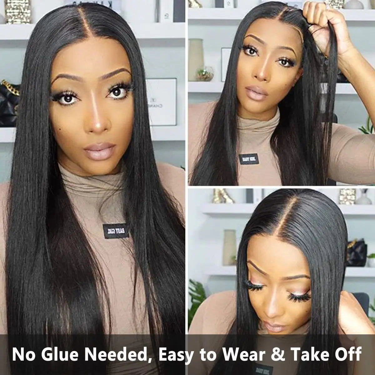 Glueless Wig Human Hair 6X4 5X5 Pre Cut Lace Closure Human Hair Wigs Brazilian Ready To Wear Straight Lace Wig Human Hair 180%