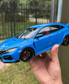 AUTOart 1:18 HONDA CIVIC TYPE R FK8 2021 Car Scale Model Alloy Collection Model Gift 73224 blue - IHavePaws