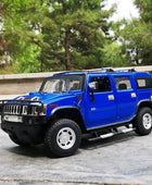 1:24 HUMMER H2 SUV Alloy Car Model Diecast & Toy Metal Off-road Vehicles Car Model High Simulation Collection Childrens Toy Gift Blue - IHavePaws