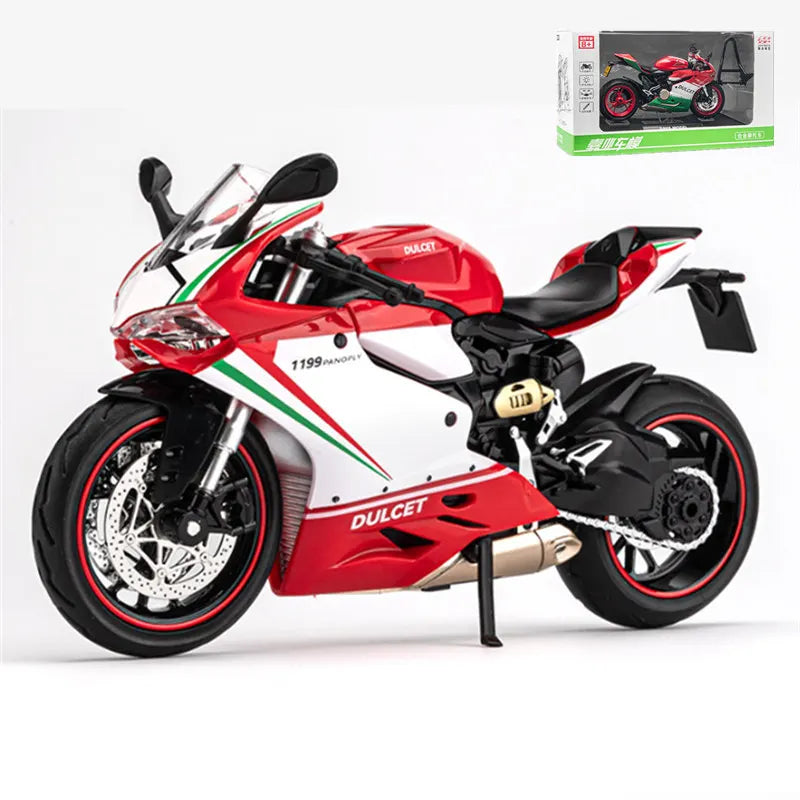 1:12 DUCATI 1199 Panigale Alloy Racing Motorcycle Model Diecasts Red - IHavePaws