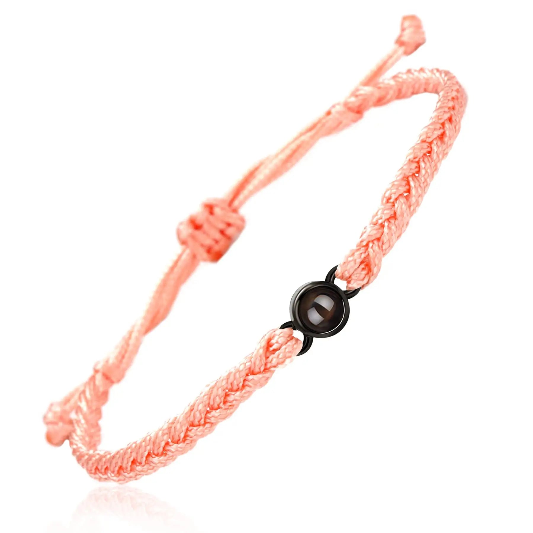 Projection Jewelry Classic Hand-Woven Ropes Custom Bracelets With Personalized Photos Suitable For Holiday Commemorative Gifts Pink and black - IHavePaws