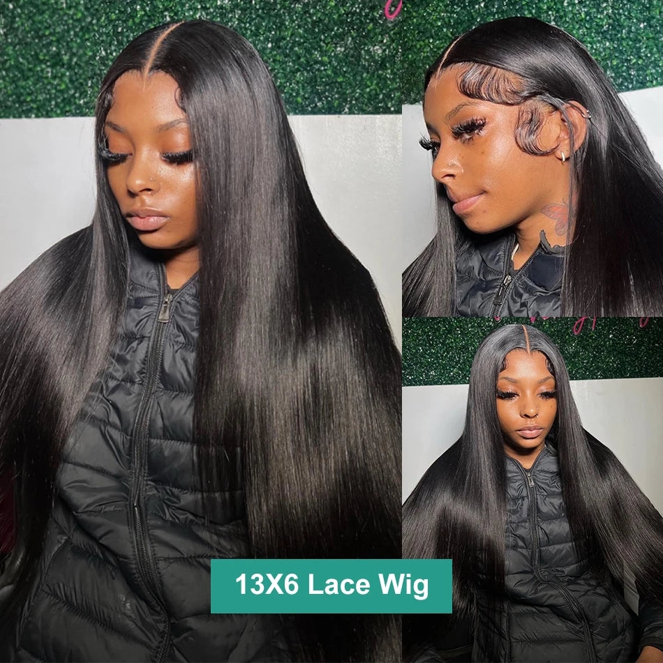 32 34 36 inch HD Bone Straight Lace Front Human Hair Wigs Pre Plucked Brazilian Remy 13x6 13x4 Lace Frontal Wigs For Women