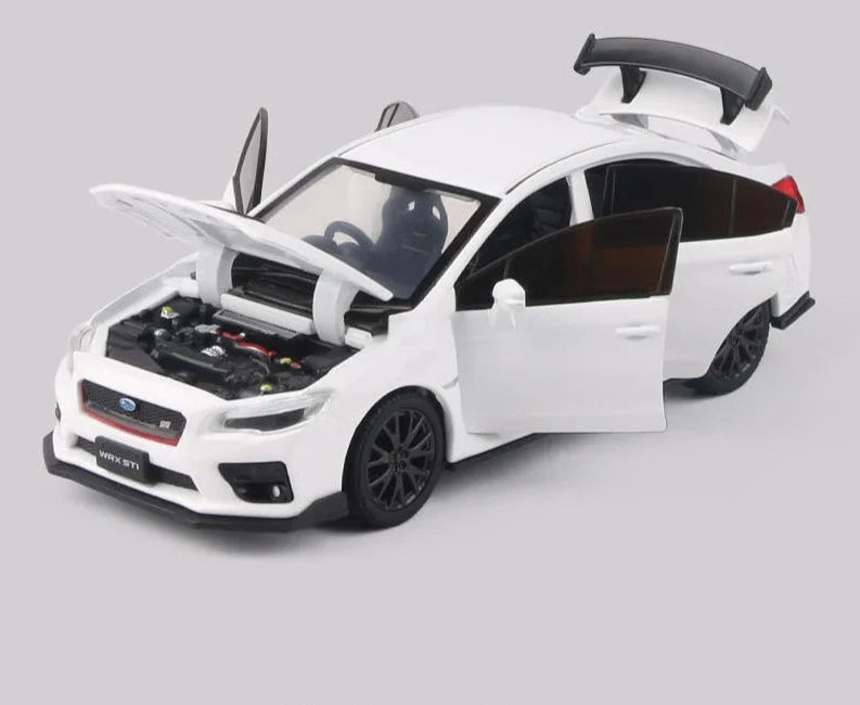 1/32 Subaru WRX STI Alloy Sports Car Model Diecast Simulation Metal Toy Car Model Sound and Light Collection Childrens Toy Gift White - IHavePaws
