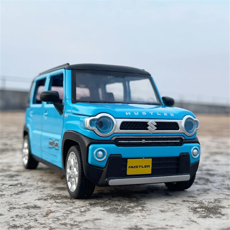 1:22 SUZUKI HUSTLER Alloy Car Model Diecast Metal Off-Road Vehicle Car Model Sound and Light Simulation Collection Kids Toy Gift