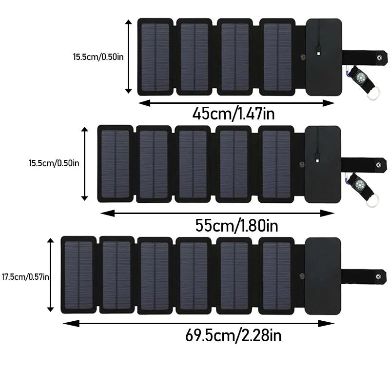 Outdoor Multifunctional Portable Solar Charging Panel Foldable 5V 1A USB Output Device Camping Tool High Power Output - ihavepaws.com