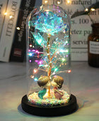 LED Enchanted Flower Galaxy Rose Eternal Beauty And The Beast Rose With Fairy - IHavePaws