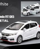 1/28 HONDA Fit GK5 Alloy Car Model Diecasts Metal Toy Sports Car Vehicles Model Simulation Sound and Light Collection Kids Gifts White - IHavePaws
