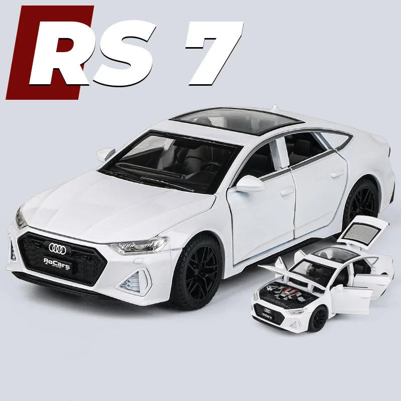1:32 AUDI RS7 Coupe Alloy Car Model Diecasts Metal Vehicles Car Model High Simulation Sound and Light Collection Kids Toys Gifts White - IHavePaws