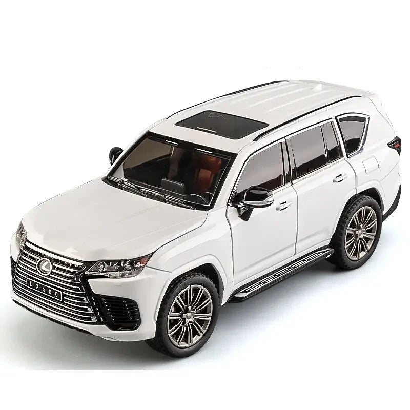 1:24 LX600 SUV Alloy Luxy Car Model Diecasts Metal Toy Off-road Vehicles Car Model Simulation Sound and Light Childrens Toy Gift White - IHavePaws