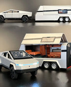 1/32 Tesla Cybertruck Pickup Trailer Alloy Car Model Diecasts Metal Off-road Vehicles Truck Model - IHavePaws