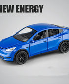 1:32 Tesla Model Y SUV Alloy Car Model Diecast Metal Vehicles Car Model Sound and Light Simulation Collection Childrens Toy Gift Blue B - IHavePaws