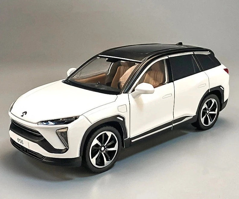 1:24 NIO ES6 SUV Alloy New Energy Car Model Diecasts Metal Toy Vehicles Car Model High Simulation Sound and Light Kids Toys Gift White - IHavePaws