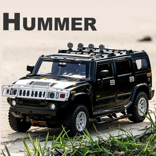 1/24 HUMMER H2 Alloy Car Model Diecasts & Toy Metal Off-road Vehicles Car Model Simulation Sound and Light Collection Kids Gifts - IHavePaws