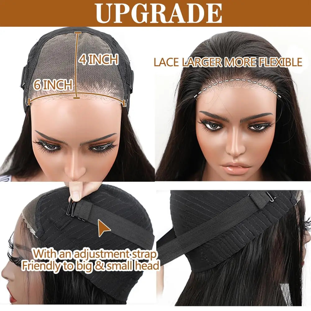 Ready To Wear Lace Wig Straight 6x4 5x5 Lace Wig Human Hair Glueless Wig Brazilian Human Hair Ready To Wear Pre Cut Lace