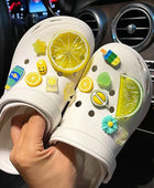 Fresh Lemon Charms for Croc Designer DIY Cute Hole Shoes Decaration Accessories for Crocs Clogs Kid Boy Women Girls Gifts B - IHavePaws