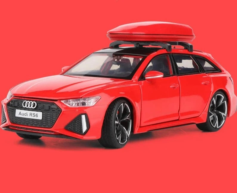 1/32 Audi RS6 Avant Alloy Station Wagon Car Model Diecast Metal Toy Vehicles Car Model Simulation Sound and Light Kids Toys Gift Red - IHavePaws