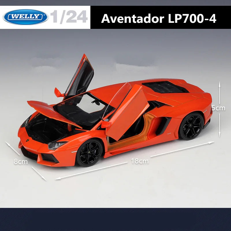 WELLY 1:24 Lamborghini Aventador LP700-4 Alloy Racing Car Model Diecast Metal Sports Car Vehicles Model Simulation Kids Toy Gift - IHavePaws