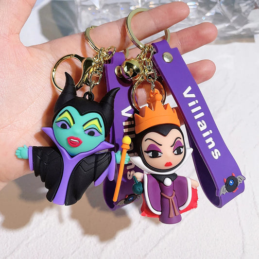 Anime Evil Queen Pendant Keychain Cartoon Maleficent Silicone Keyring for Women Backpack Charms Jewelry Accessories Gifts - ihavepaws.com