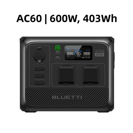 BLUETTI AC60 Portable Power Station 600W 403Wh Portable Power Station Solar Generator Charging to 100% in 1hour IP65 Waterproof