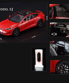 1:24 Tesla Model 3 Model Y Model X Roadster Alloy Car Model Diecast Metal Toy Vehicles Car Model Simulation Sound and Light Model S red - IHavePaws