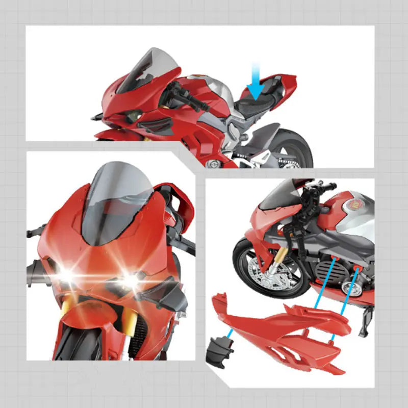 Assembly Version 1:12 Panigale V4S Corse Alloy Motorcycle Model Diecast Metal Toy Racing Motorcycle Model - IHavePaws