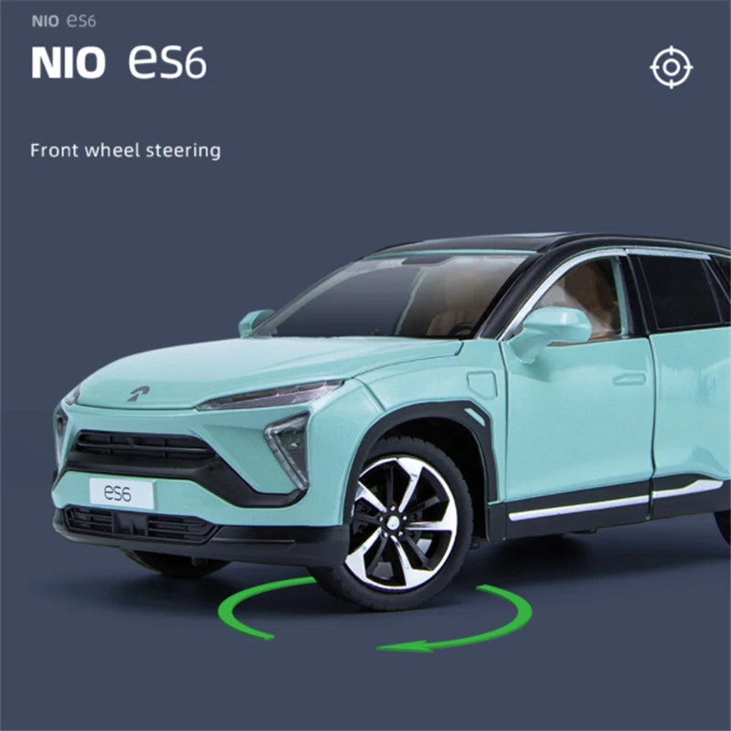 1:24 NIO ES6 SUV Alloy New Energy Car Model Diecasts Metal Toy Vehicles Car Model High Simulation Sound and Light Kids Toys Gift - IHavePaws