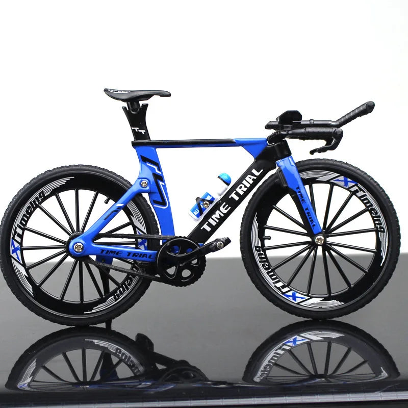 Mini 1:10 Model Alloy Bicycle Diecast Finger Mountain Simulation Metal Bend Road Bike Collection Children's Birthday Gift Toys