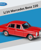 WELLY 1:24 Mercedes-Benz 220 Alloy Car Model Simulation Diecasts Metal Classic Retro Old Car Model Collection Childrens Toy Gift Red - IHavePaws